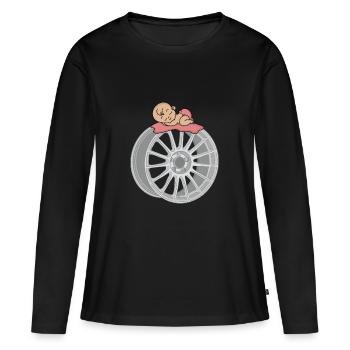 Bébé - T-shirt manches longues Premium bio Femme - noir - Devant - Julia (174cm)