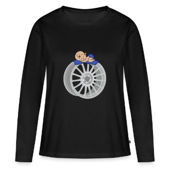 Bébé - T-shirt manches longues Premium bio Femme - noir - Devant - Julia (174cm)