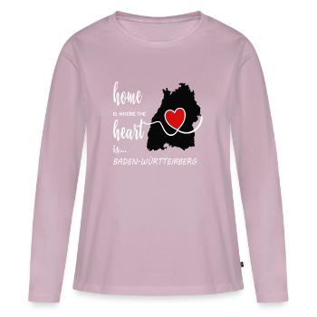 home is where the HEART is - Baden-Württemberg Ed. - Frauen Premium Bio Langarmshirt - Altrosa - Vorne - Julia (174cm)