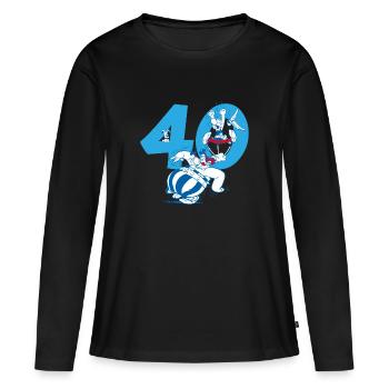 Asterix & Obelix Motif Du 40e Anniversaire - T-shirt manches longues Premium bio Femme - noir - Devant - Julia (174cm)