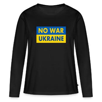 No war - T-shirt manches longues Premium bio Femme - noir - Devant - Julia (174cm)