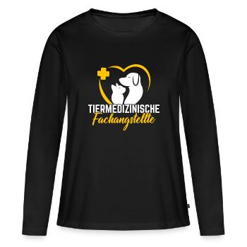 Tierarzthelferin Veterinär TFA - Frauen Premium Bio Langarmshirt - Schwarz - Vorne - Julia (174cm)