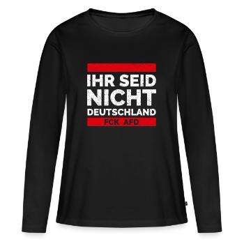 Geschenk gegen Rechts Rassismus AFD Bunt Links - Frauen Premium Bio Langarmshirt - Schwarz - Vorne - Julia (174cm)