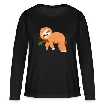 Paresseux sur arbre Refroidisseur extrême - T-shirt manches longues Premium bio Femme - noir - Devant - Julia (174cm)