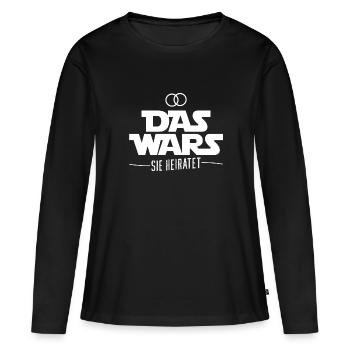 Das Wars sie heiratet | JGA T-Shirt - Frauen Premium Bio Langarmshirt - Schwarz - Vorne - Julia (174cm)