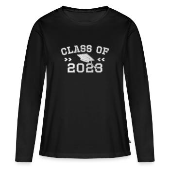 Classe de 2023 Abi Matura Cadeau de classe de fin d’études - T-shirt manches longues Premium bio Femme - noir - Devant - Julia (174cm)