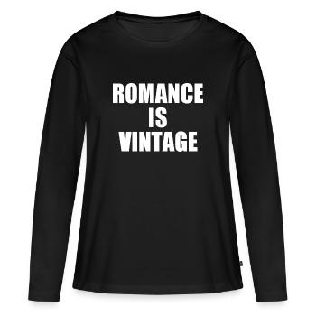 romance is vintage - T-shirt manches longues Premium bio Femme - noir - Devant - Julia (174cm)