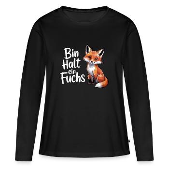 Je ne suis qu’un écolier intelligent Fox Clever - T-shirt manches longues Premium bio Femme - noir - Devant - Julia (174cm)