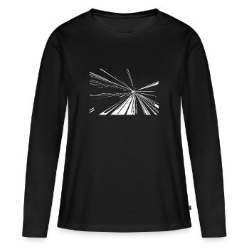 Lignes Vector Splash - T-shirt manches longues Premium bio Femme - noir - Devant - Julia (174cm)
