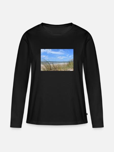 Am Strand - Foto - Frauen Premium Bio Langarmshirt - Schwarz