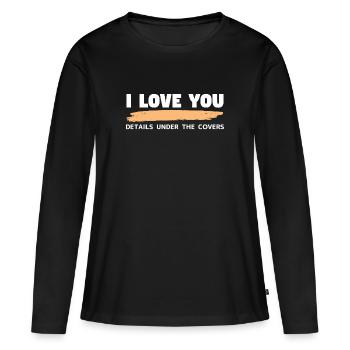 Drôle de réclamation de maquillage pour fête, rencontre, bar, fête - T-shirt manches longues Premium bio Femme - noir - Devant - Julia (174cm)
