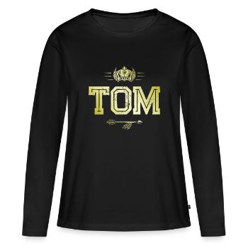 Tom - T-shirt manches longues Premium bio Femme - noir - Devant - Julia (174cm)