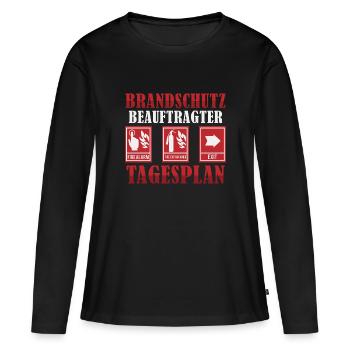 Brandschutzbeauftragter Brandschutz Tagesplan - Frauen Premium Bio Langarmshirt - Schwarz - Vorne - Julia (174cm)