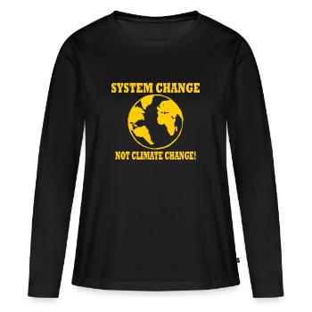 system change not climate change - T-shirt manches longues Premium bio Femme - noir - Devant - Julia (174cm)