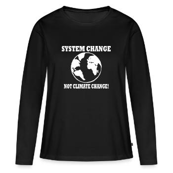 system change not climate change - T-shirt manches longues Premium bio Femme - noir - Devant - Julia (174cm)