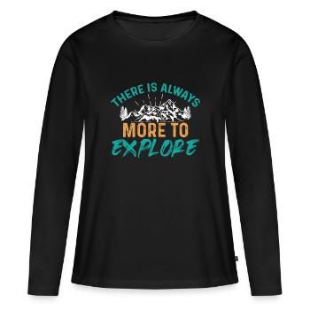 explorer les voyages - T-shirt manches longues Premium bio Femme - noir - Devant - Julia (174cm)
