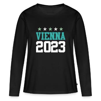 Vienne 2023 Vienne - T-shirt manches longues Premium bio Femme - noir - Devant - Julia (174cm)