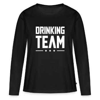 Équipe de consommation d’alcool - T-shirt manches longues Premium bio Femme - noir - Devant - Julia (174cm)