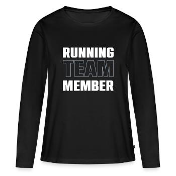 Équipe de course à pied - T-shirt manches longues Premium bio Femme - noir - Devant - Julia (174cm)