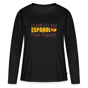 Spanisch Spanisch Lehrer Sprache - Frauen Premium Bio Langarmshirt - Schwarz - Vorne - Julia (174cm)