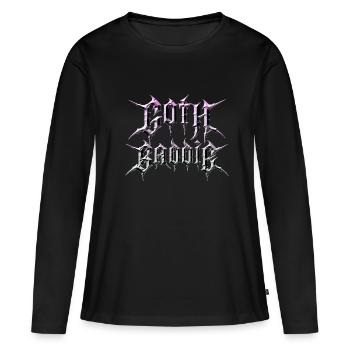 Goth Baddie! Goth Girl Gothic Aesthetic - Frauen Premium Bio Langarmshirt - Schwarz - Vorne - Julia (174cm)