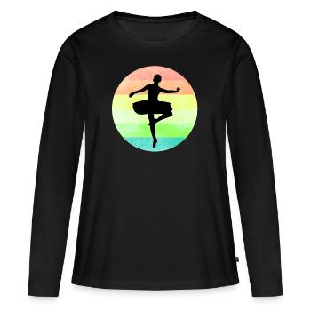 Ballerina Ballett Tänzerin Tutu - Frauen Premium Bio Langarmshirt - Schwarz - Vorne - Julia (174cm)