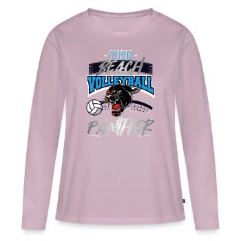 le sport de balle de conception de pather de volleyball de plage - T-shirt manches longues Premium bio Femme - rose poudré - Devant - Julia (174cm)