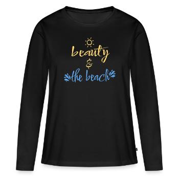 Beauté et les vacances à la plage Vacances Plage d’été - T-shirt manches longues Premium bio Femme - noir - Devant - Julia (174cm)