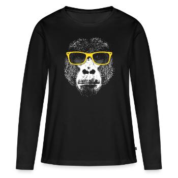 Gorilla - Women's Premium Organic Long Sleeve Shirt - black - Front - Julia (174cm)