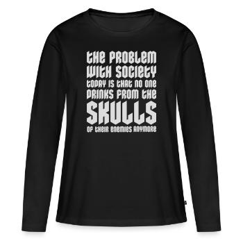 boissons de crânes ennemis - T-shirt manches longues Premium bio Femme - noir - Devant - Julia (174cm)