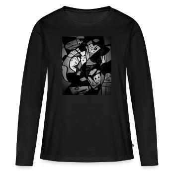 Chaos face - Frauen Premium Bio Langarmshirt - Schwarz - Vorne - Julia (174cm)