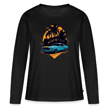 Klassischer Sportwagen - Frauen Premium Bio Langarmshirt - Schwarz - Vorne - Julia (174cm)