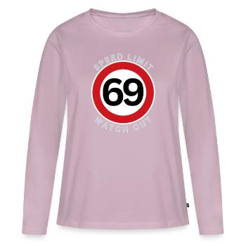 69 speed limit - Women's Premium Organic Long Sleeve Shirt - dusky pink - Front - Julia (174cm)