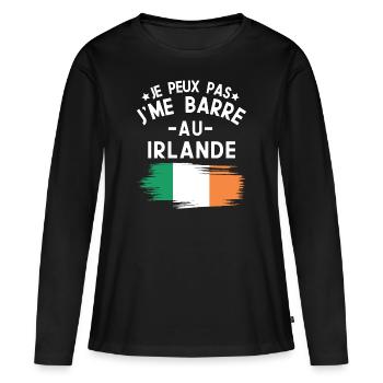 Je Peux Pas J'me Barre Au Irlande Vacances - T-shirt manches longues Premium bio Femme - noir - Devant - Julia (174cm)