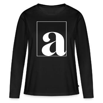 Letter alphabet a - Women's Premium Organic Long Sleeve Shirt - black - Front - Julia (174cm)