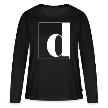 Lettre alphabet d - T-shirt manches longues Premium bio Femme - noir - Devant - Julia (174cm)