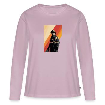 Heroic firefighter design for real heroes - Women's Premium Organic Long Sleeve Shirt - dusky pink - Front - Julia (174cm)