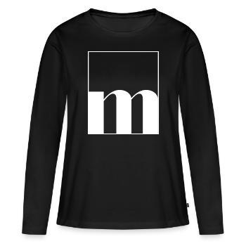 Lettre alphabet m - T-shirt manches longues Premium bio Femme - noir - Devant - Julia (174cm)