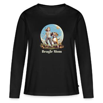 Beagle Mama - Dog Lovers Gift Idea - Women's Premium Organic Long Sleeve Shirt - black - Front - Julia (174cm)