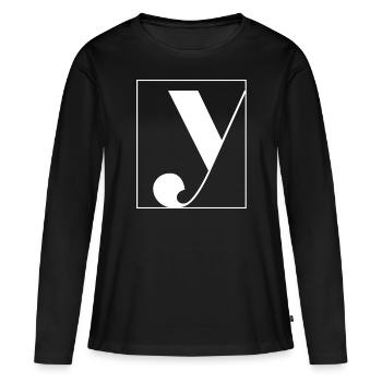 Lettre alphabet y - T-shirt manches longues Premium bio Femme - noir - Devant - Julia (174cm)