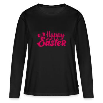 Joyeuse Pâques - T-shirt manches longues Premium bio Femme - noir - Devant - Julia (174cm)