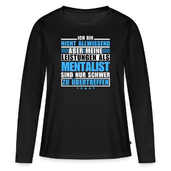Des performances inégalées en tant que mentaliste - T-shirt manches longues Premium bio Femme - noir - Devant - Julia (174cm)