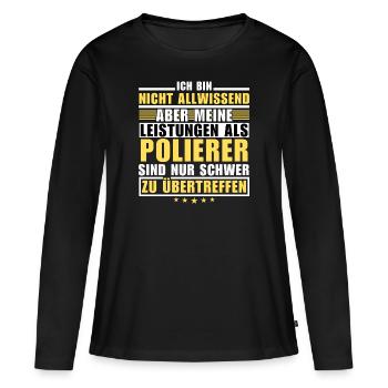 Des performances inégalées en tant que polisseuse - T-shirt manches longues Premium bio Femme - noir - Devant - Julia (174cm)