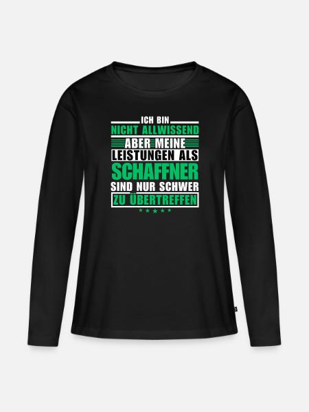Unübertroffene Leistung als Schaffner - Frauen Premium Bio Langarmshirt - Schwarz
