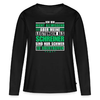 Des performances inégalées en tant que charpentier - T-shirt manches longues Premium bio Femme - noir - Devant - Julia (174cm)