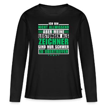 Unsurpassed performance as a draughtsman - Women's Premium Organic Long Sleeve Shirt - black - Front - Julia (174cm)