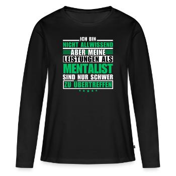 Des performances inégalées en tant que mentaliste - T-shirt manches longues Premium bio Femme - noir - Devant - Julia (174cm)