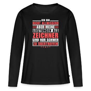 Unsurpassed performance as a draughtsman - Women's Premium Organic Long Sleeve Shirt - black - Front - Julia (174cm)