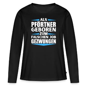 Doorman landed in the wrong job - Women's Premium Organic Long Sleeve Shirt - black - Front - Julia (174cm)