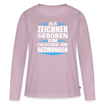 Draughtsman landed in the wrong job - Women's Premium Organic Long Sleeve Shirt - dusky pink - Front - Julia (174cm)